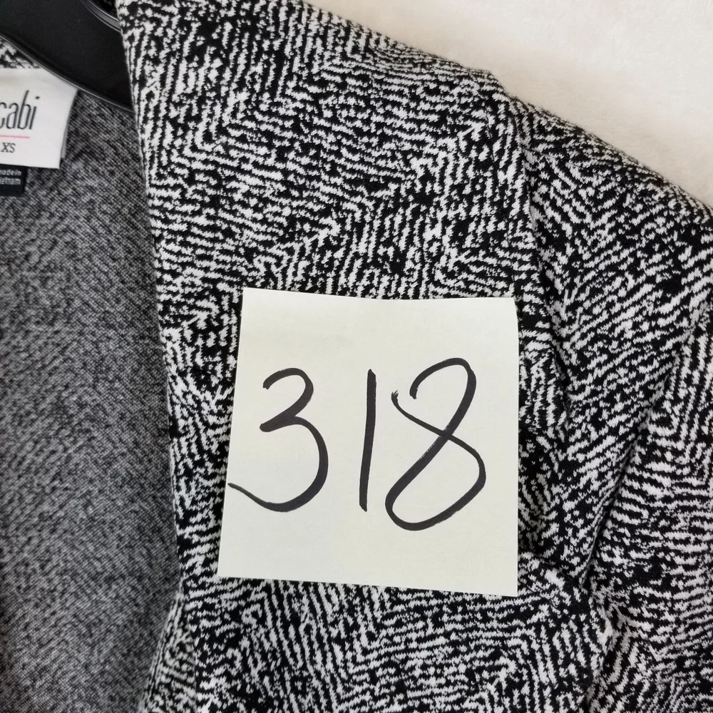 Cabi Herringbone Topper Jacket Black White Double Breasted Blazer 4294 Womens XS